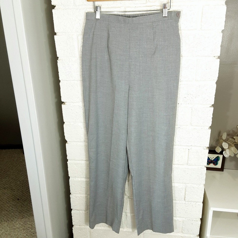 Jessica Holbrook Pants Easycare Gray Dress Career Stretch Women's Size Medium